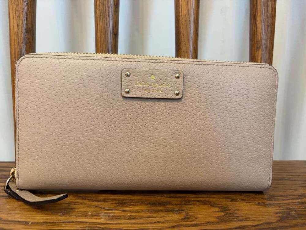 Kate Spade Grove Street Neda Zip Around Leather Wallet Warm Vellum